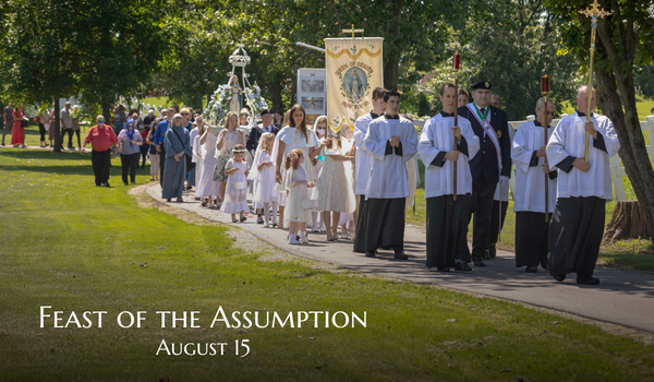Assumption Feast Day Mass and Eucharistic Procession