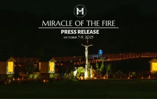 Press release for Miracle of the Fire candle lit cross