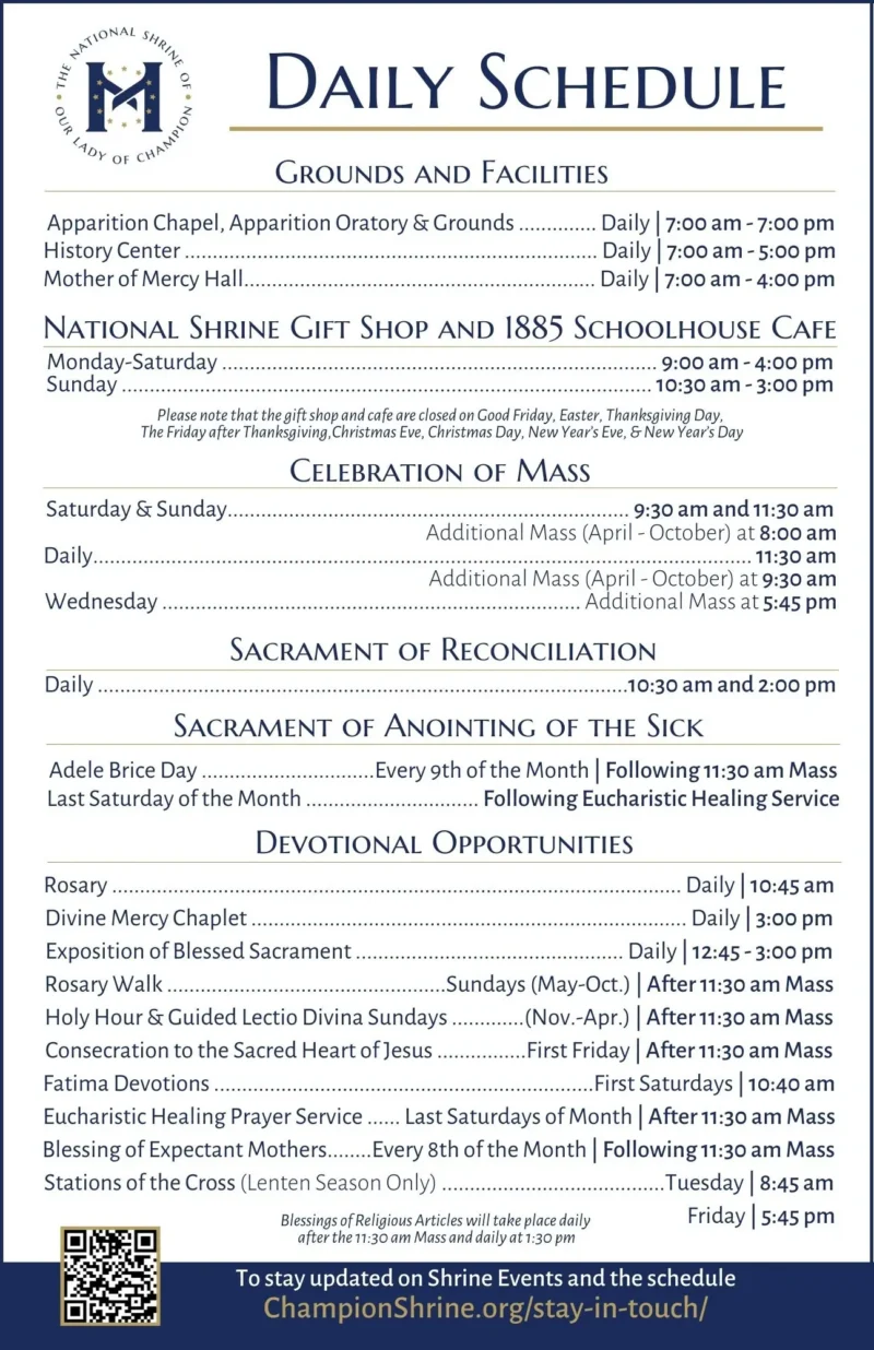The daily 2026 Schedule