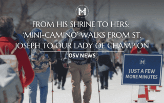 Pilgrims walking to Mother Mary