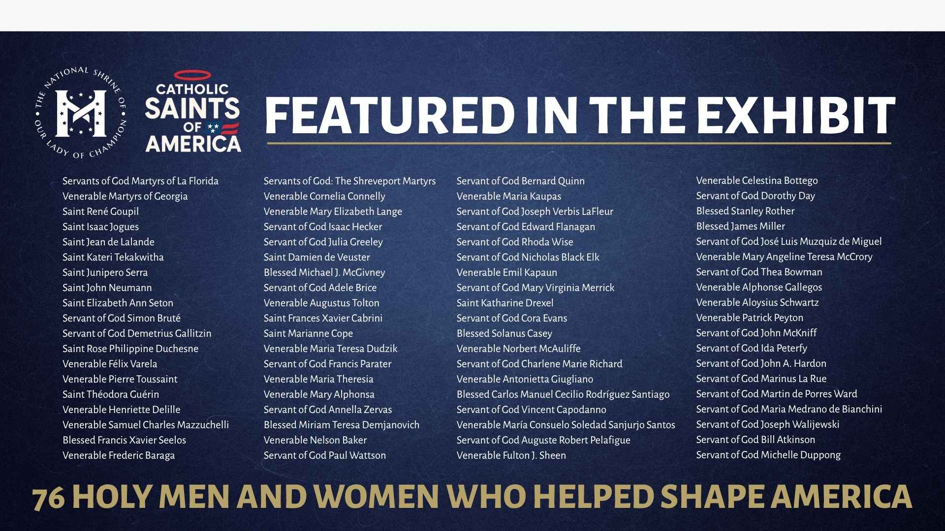Exhibit Full Lists of Saints